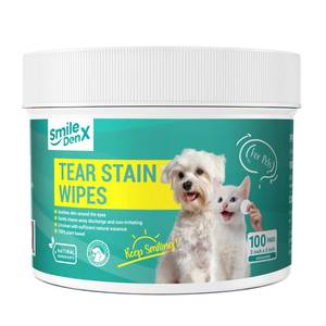 lot 34352 image: SmileDenX Eye Wipes for Dogs & Cats, Hypoallergenic Pet Eye Wipes, Soothing Cleansing Eye Wash Pads for Gently Remove Eye Debris, Discharge, Mucus Secretions-100 ct, BEST BY 10302027