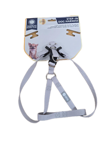 lot 34354 image: AKC Step-in Dog Harness  -Adjustable Solid Color Vest with Dual D-Rings, No-Pull Comfort Fit for Small Dogs, GRAY