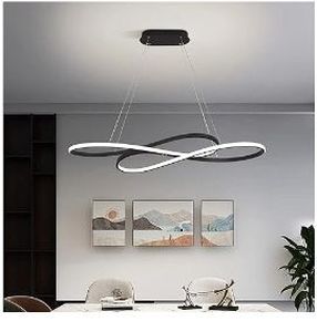 lot 35002 image: Machine Modern Led Pendant Lights for Dining Living Room Bar Suspension Luminaire Pendant Lamp Lighting Fixture for Kitchen (Color  BlackDimmable, Size  L100xW85cm) - Retail $615