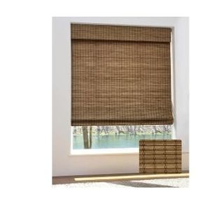 lot 35015 image: Cordless Bamboo Roman Shades for Windows, Blinds Size (35 W 64 H) Colour (Highfield Teak)