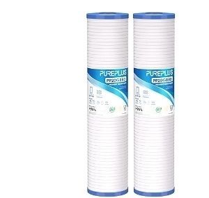 lot 35016 image: PUREPLUS 5 Micron 20 x 4.5 Whole House Sediment Home Water Filter, Grooved Sedim