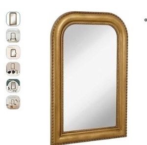 lot 35022 image: Thick Rounded Top Gold Rich Framed Wall Mirror (30 x 20) - Retail $140