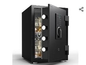 lot 35030 image: Fireproof Safe, 2.0 Cubic Feet Biometric Fingerprint Fire Proof Safes Box for Home Documents Money, Digital Touchpad Security Safe Dual Alarm System - DY-45FP - Retail $300
