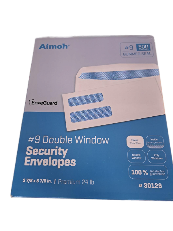 lot 13141 image: 9 Double Window Security Business Mailing Envelopes For Invoices Statements