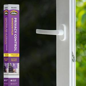 lot 15676 image: Gila Privacy Black Static Cling Residential DIY Window Film, 3ft x 6.5ft (36in x 78in)