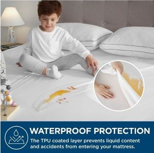 lot 33263 image: U by Bedsure Zippered Polyester Mattress Encasement, Queen, Waterproof, Bed Bug Protection