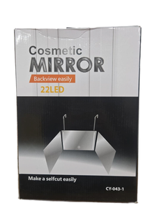 lot 34369 image: LED Illuminated Tri-Fold Cosmetic Mirror with 10X Magnification