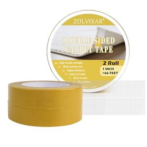 lot 34401 image: 4 Rolls Double Sided Rug Tape to Fasten Area Rug 1 Inch x 66 Feet, Non Slip Rug Gripper Fabric Tape for Outdoor Carpet, Making DIY Crafts, Paste Photo