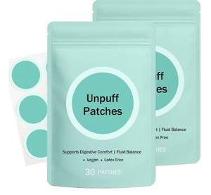 lot 34412 image: Unpuff Patches, with Dandelion, Fennel, Artichoke, Ginger & Turmeric, 4 Pack, 60 Patches