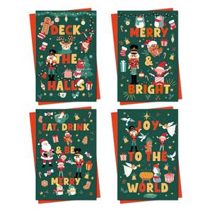 lot 34413 image: Honeyplum 48 Christmas Cards With Envelopes - Funny & Cute Christmas Characters - 4 x 6