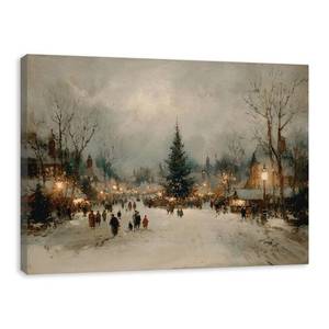lot 34420 image: Vintage Christmas Village Wall Art 14x11 inches