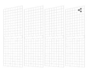 lot 35036 image: Grid Wall Commercial Grade Gridwall Panels  Heavy Duty Grid Panel for Any Retail Display Wall Grid 2 Width x 6 Height, White (Pack of 4) Easily Portable - Retail $116