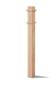 lot 35039 image: CroBlissful 3 12 x 48 Inch Square Newel Post Red Oak Solid Wood Box Newel Wood Porch Columns Staircase Post, Plain Style for Remodeling Stair Railing Banister Indoor Interior - Retail $121