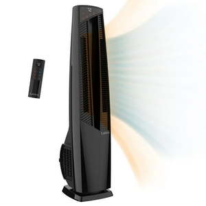 lot 35044 image: Lasko 37.5  Duo Comfort High Velocity Fan and Ceramic Space Heater with Remote  Black  FHV801