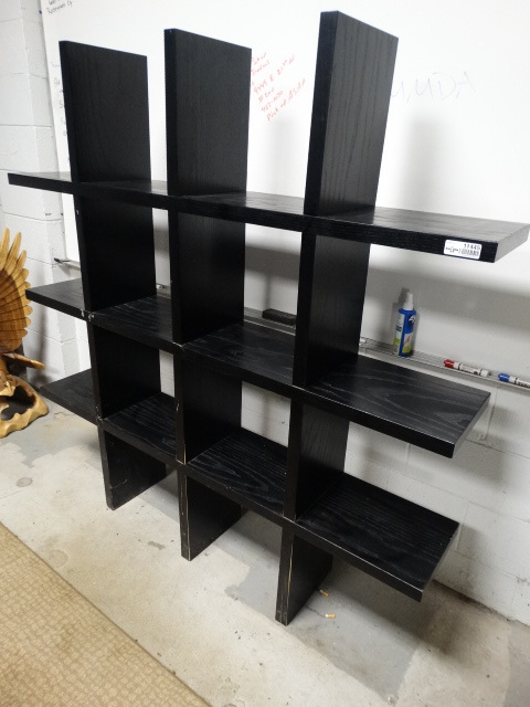 lot 11445 image: Black decorative shelf unit