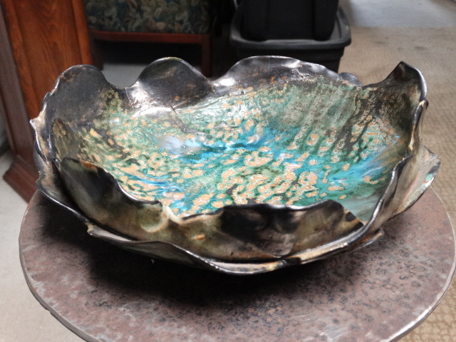 lot 11459 image: Handmade clay bowl-Signed by artist