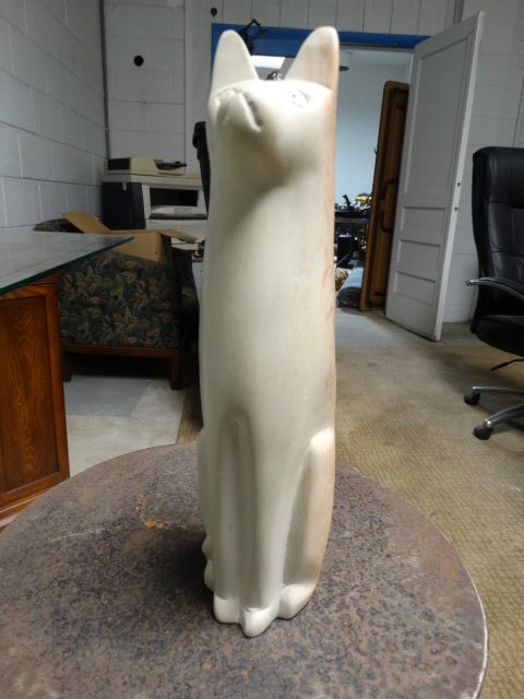 lot 11473 image: Carved stone cat from Kenya- Over 10 tall