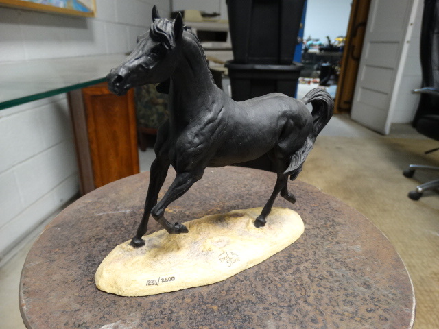 lot 11482 image: The Black Stallion statue By Artist Fred Stone- Numbered-