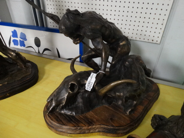 lot 11541 image: Jim Thomas Native American Bronze statue First Longhorn