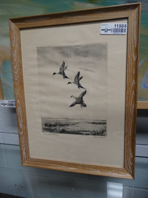 lot 11564 image: Framed print- Wings of the morning- Signed by artist