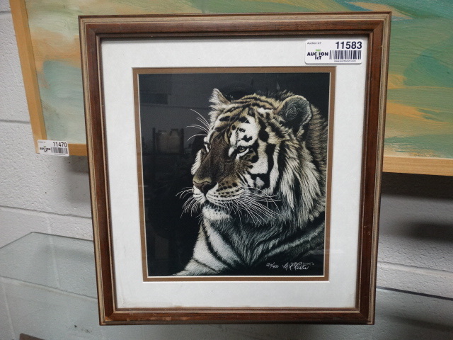 lot 11583 image: Framed scratchboard print signed & numbered- Martiena R. Richter
