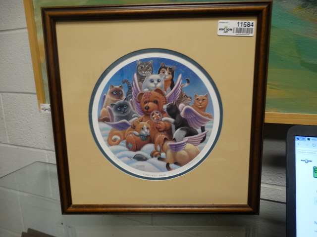 lot 11584 image: Framed print Purr-Fect Pals Signed by artist Randal Spangler & numbered 185950