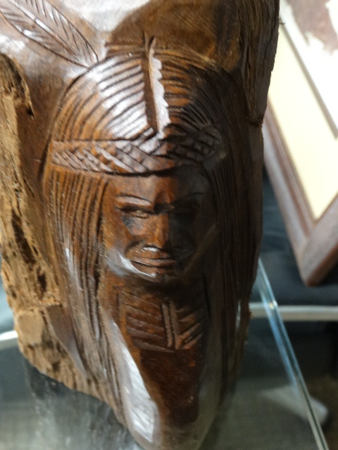 lot 11603 image: Ironwood Native American Carved bust- Approx 6 tall