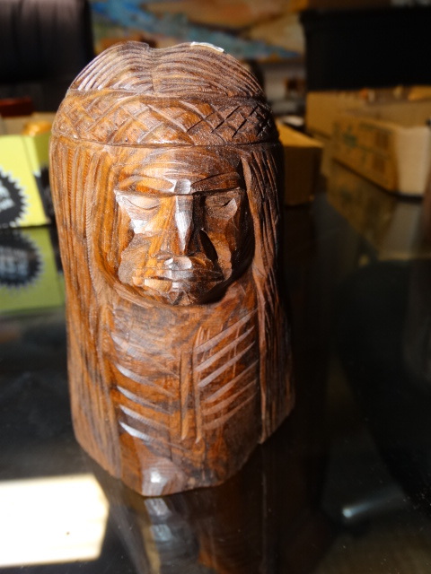 lot 11610 image: Ironwood Native American Carved bust- Approx 6 tall