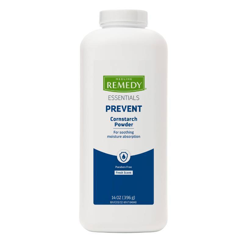 lot 4203 image: Medline Remedy Essentials Cornstarch Powder (14 oz Bottle), 12 Count,