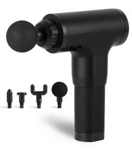 lot 15700 image: After Gym Ergonomic Percussion Massage Gun for Muscle Relief, 6 Speed, Black & 4 Massage Heads