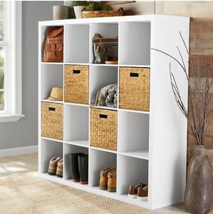 lot 33282 image: Better Homes & Gardens 16 Cube Storage Organizer, White Texture