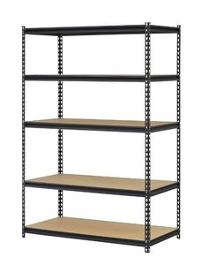 lot 33283 image: Muscle Rack 48W x 18D x 72H, 5-Tier Steel Shelving, 4,000 lbs. Total Capacity Black