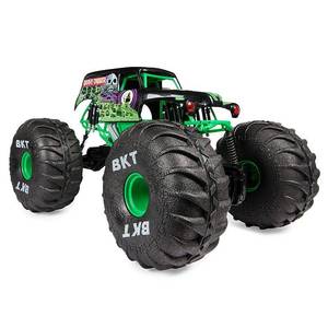 lot 33296 image: Monster Jam  Mega Grave Digger All-Terrain Remote Control Monster Truck  16 Scale (WHEEL BROKEN OFF) - Retail $87