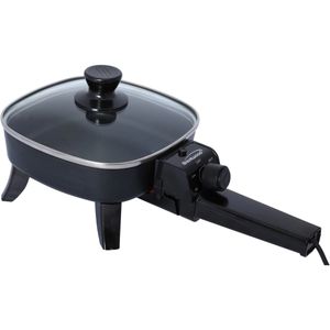 lot 34463 image: Brentwood SK-45 6-inch Non-Stick Electric Skillet with Glass Lid Black