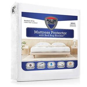lot 34466 image: All-in-One Bed Bug Blocker Water Resistant Zippered Mattress Protector -Full