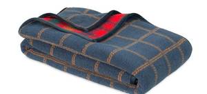 lot 34473 image: Berkshire Life Reversible Printed Hampshire Throw, Oversized, Angela Hazy Plaid Size 50in x 60in