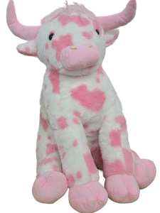 lot 34474 image: Pink and White Spotted Cow Plush Toy (See Pics)