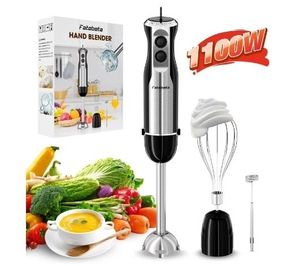 lot 35065 image: Fatabeta Immersion Blender, 1100W Immersion Blender Handheld with 21 Speeds & Turbo Boost  3-in-1 Hand Blender for Purees, Baby Food, Milkshakes, Soups & Smoothies