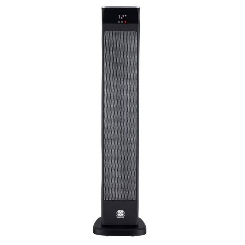 lot 15291 image: Deluxe Digital 30 in. Electric Ceramic Oscillating Tower Space Heater with Remote Control - Retail $100
