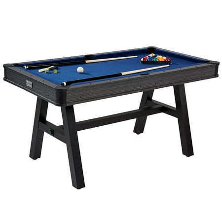lot 6562 image: Harrison Collection 5 ft Billiard Pool Table Black and Blue by Barrington Billiards - Retail $269