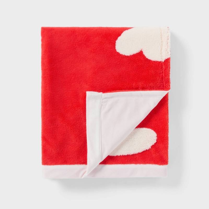 lot 15192 image: Patisserie Heart Kids Chenille Throw Blanket Red - Pillowfort