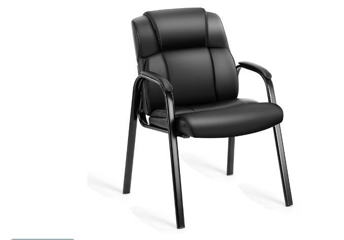 lot 30386 image: Bigleap Waiting Reception Guest Set of 1,Conference Room Lobby Padded Arms, Desk Chair No Wheels Executive Office Chair PU Leather Conference Room Chairs