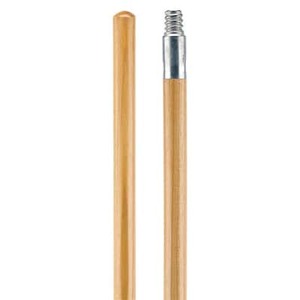 lot 15695 image: 2-Pack Libman 1 Hardwood Broom Handle with Zinc Screw-in 60 in. Length, Brown