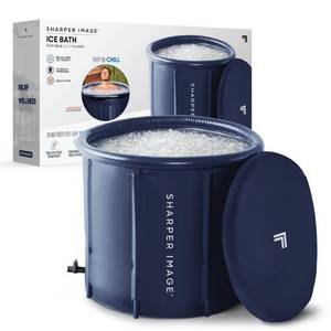 lot 15736 image: BRAND NEW-Sharper Image Ice Bath Portable Inflatable Pool - Navy (31.5x29.5) - Retail $70