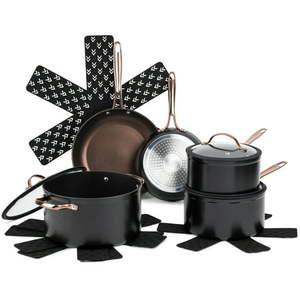 lot 33316 image: Thyme & Table 12-Piece Non-Stick Cookware Set  Signature Collection Pots and Pans Set - Rose Gold