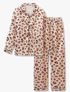 lot 34490 image: Topgal Satin Pajamas for Girls Long Sleeve Silky Button Down PJ Set Size -12