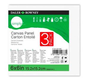 lot 34501 image: Daler-Rowney Simply Canvas, White Panel, 6 x 6, 3 Piece