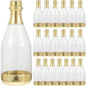lot 34503 image: 12pcs Champagne Candy Bottle Container Wedding Candy Box Champagne Bottle Favor Containers Plastics Golden Clear Party Box