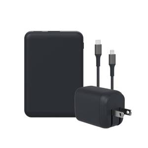 lot 34513 image: GEMS USB-C to Lightning Charging Gift Set with 5000MmAh Power Bank, Cable, and Wall Charger - Black