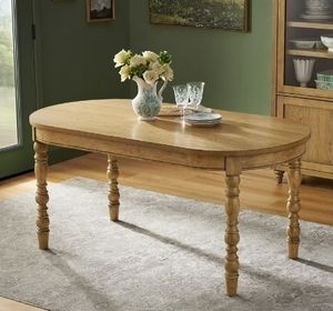 The Pioneer Woman Willa Spindle Solid Wood Dining Table, Heirloom Wheat Finish, Farmhouse Style - Retail: $328